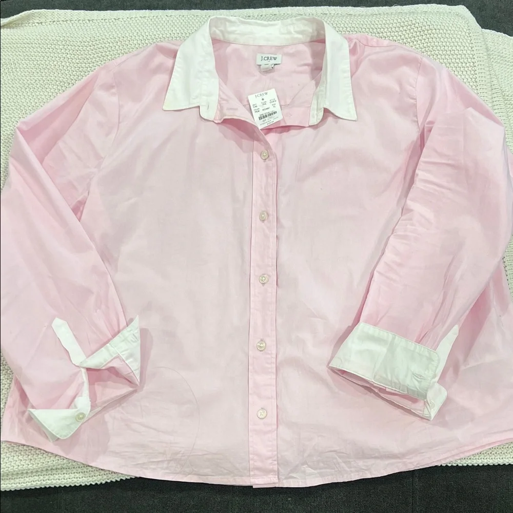 J. Crew Light Pink and White Button-Down Shirt